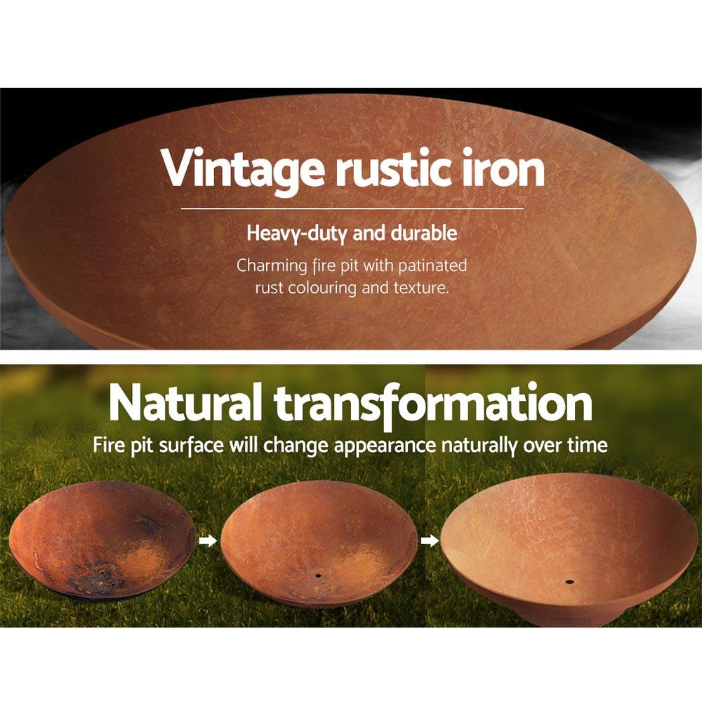 Outdoor Fire Pit Garden Charcoal Fireplace Patio Heater 80CM - Rivercity House & Home Co. (ABN 18 642 972 209) - Affordable Modern Furniture Australia