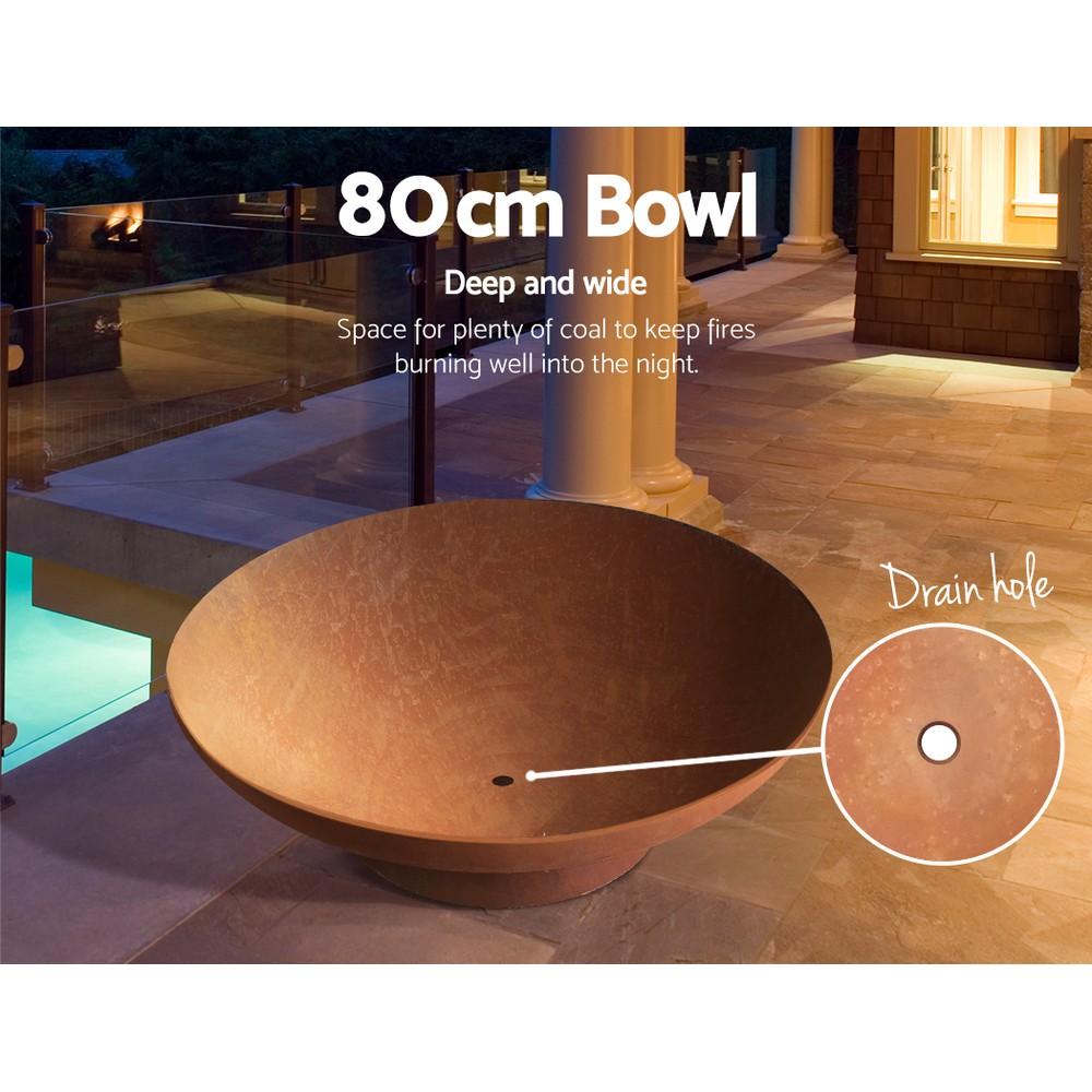 Outdoor Fire Pit Garden Charcoal Fireplace Patio Heater 80CM - Rivercity House & Home Co. (ABN 18 642 972 209) - Affordable Modern Furniture Australia