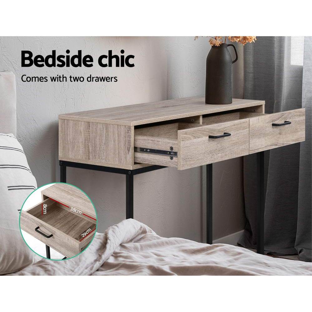 Hallway Console Table Hall Side Entry Display Desk Drawer Storage Oak - Rivercity House & Home Co. (ABN 18 642 972 209) - Affordable Modern Furniture Australia