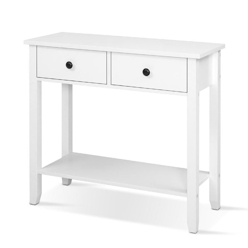 Hallway Console Table With 2 Drawers White - Furniture > Living Room - Rivercity House & Home Co. (ABN 18 642 972 209) - Affordable Modern Furniture Australia