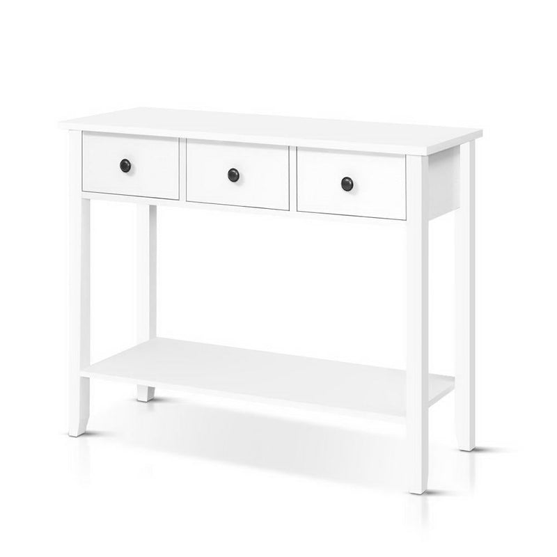 Hallway Console Table With 3 Drawers White - Furniture > Living Room - Rivercity House & Home Co. (ABN 18 642 972 209) - Affordable Modern Furniture Australia