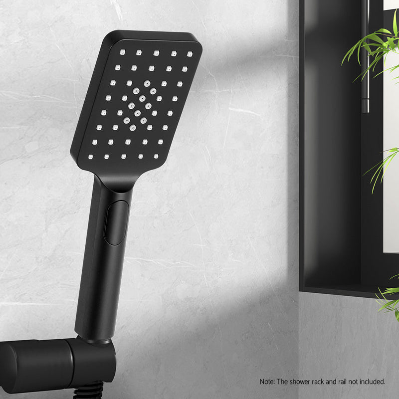 Handheld Shower Head 3.1'' High Pressure 3 Spray Modes Square Black - Home & Garden > Bathroom Accessories - Rivercity House & Home Co. (ABN 18 642 972 209) - Affordable Modern Furniture Australia