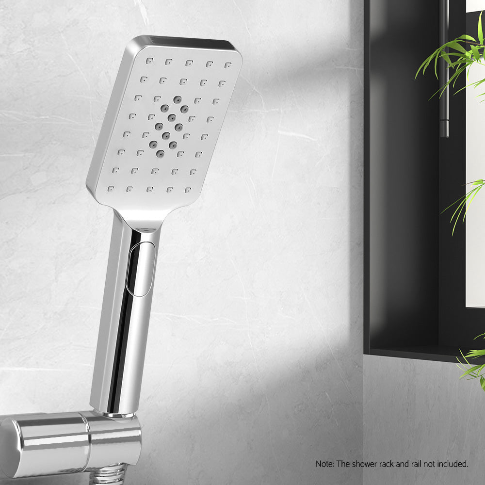 Handheld Shower Head 3.1'' High Pressure 3 Spray Modes Square Chrome - Home & Garden > Bathroom Accessories - Rivercity House & Home Co. (ABN 18 642 972 209) - Affordable Modern Furniture Australia