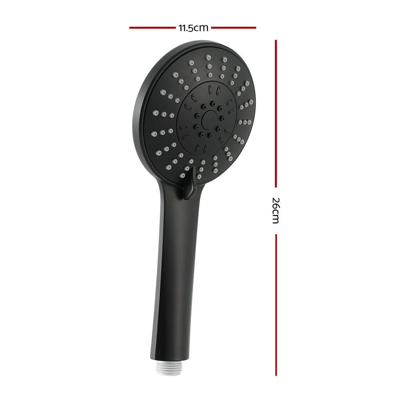 Handheld Shower Head 4.5" High Pressure 5 Modes Poweful Round Black - Home & Garden > Bathroom Accessories - Rivercity House & Home Co. (ABN 18 642 972 209) - Affordable Modern Furniture Australia