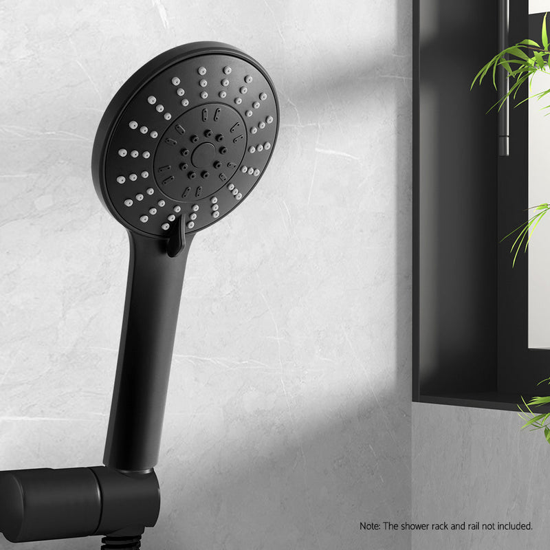 Handheld Shower Head 4.5" High Pressure 5 Modes Poweful Round Black - Home & Garden > Bathroom Accessories - Rivercity House & Home Co. (ABN 18 642 972 209) - Affordable Modern Furniture Australia