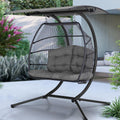 Hanging Egg Swing Chair with Canopy - Grey