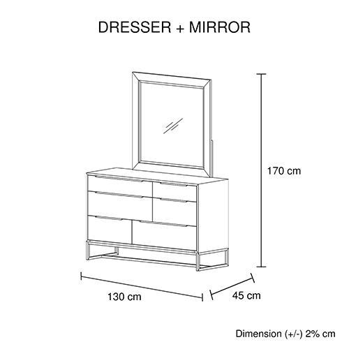 Hannah Dresser With Mirror - Rivercity House & Home Co. (ABN 18 642 972 209) - Affordable Modern Furniture Australia