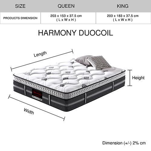 Harmony DuoCoil Bedroom Mattress Medium Firm Queen Size - Furniture > Mattresses - Rivercity House And Home Co.