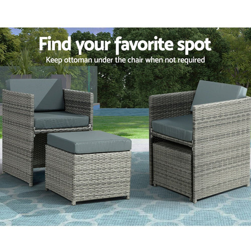 Hayman 13 Piece Wicker Outdoor Dining Table Set - Grey - 10% Off Everything Inside - Rivercity House & Home Co. (ABN 18 642 972 209) - Affordable Modern Furniture Australia