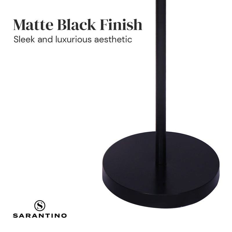 Height-Adjustable Metal Floor Lamp Matte Black - Home & Garden > Lighting - Rivercity House & Home Co. (ABN 18 642 972 209) - Affordable Modern Furniture Australia