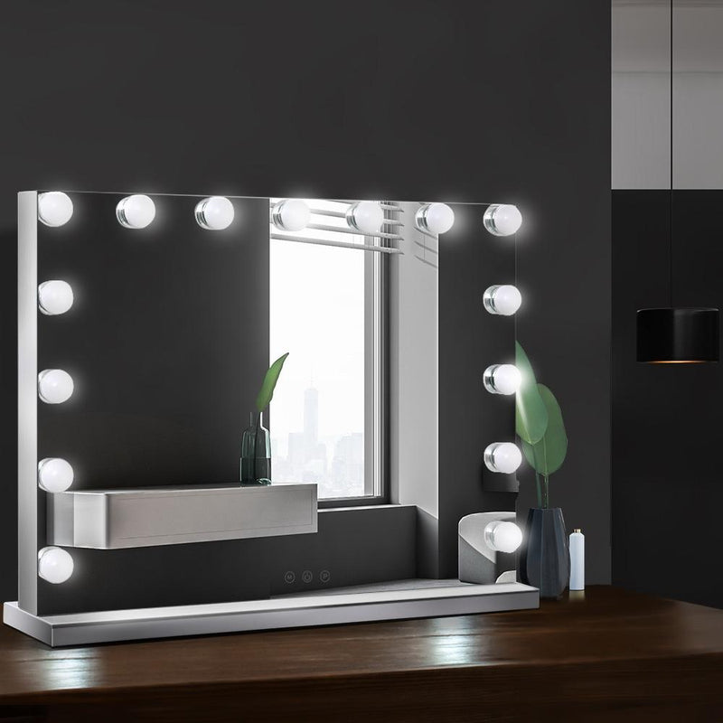 Hollywood Frameless Makeup Mirror With 15 LED 58cm x 46cm - Rivercity House & Home Co. (ABN 18 642 972 209) - Affordable Modern Furniture Australia
