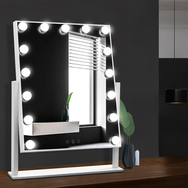 Hollywood Makeup Mirror with 15 Dimmable Bulb Lighted Dressing Mirror - Rivercity House & Home Co. (ABN 18 642 972 209) - Affordable Modern Furniture Australia