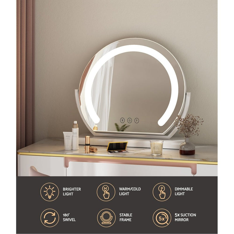 Hollywood Makeup Mirror with LED Lights Vanity Dressing Table 40X35CM - Health & Beauty > Makeup Mirrors - Rivercity House & Home Co. (ABN 18 642 972 209)
