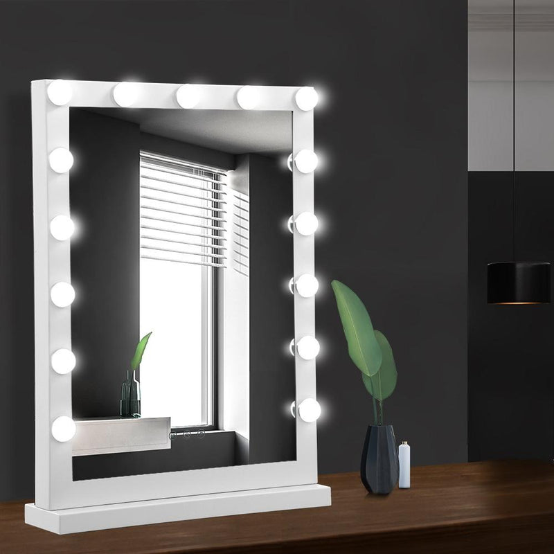 Hollywood Makeup Mirror With Light 15 LED Bulbs - Rivercity House & Home Co. (ABN 18 642 972 209) - Affordable Modern Furniture Australia