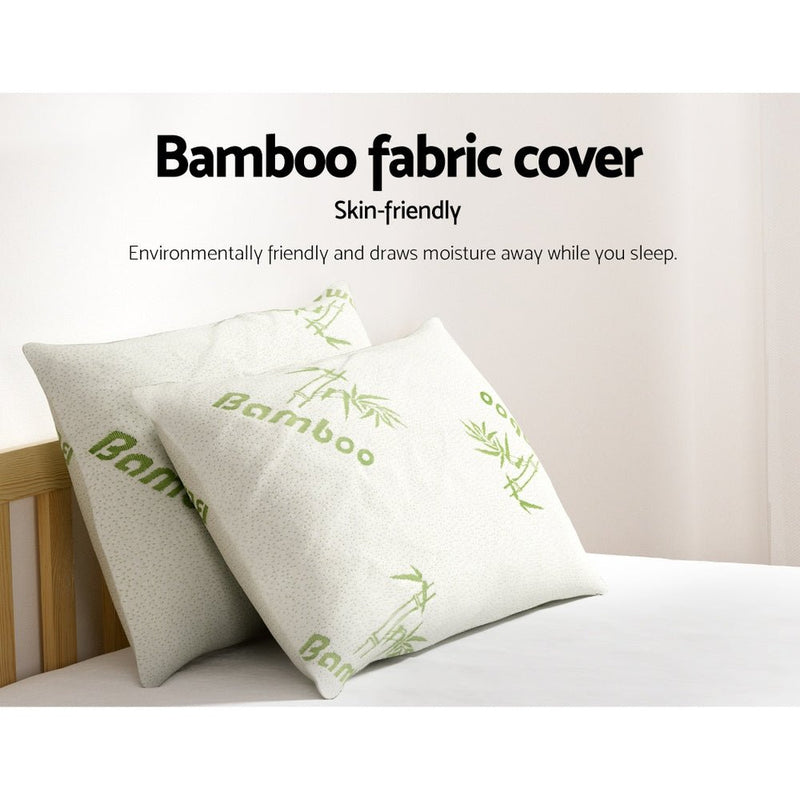 Hotel Pillow Bed Pillows 4 Pack Family Soft Medium Firm Bamboo Cover