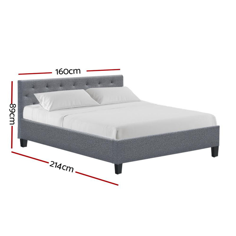 Hyams Queen Bed Frame Grey - Rivercity House & Home Co. (ABN 18 642 972 209) - Affordable Modern Furniture Australia