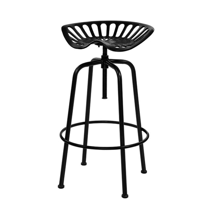Industrial Style Iron Bar Stool - Black - Furniture > Bar Stools & Chairs - Rivercity House & Home Co. (ABN 18 642 972 209) - Affordable Modern Furniture Australia