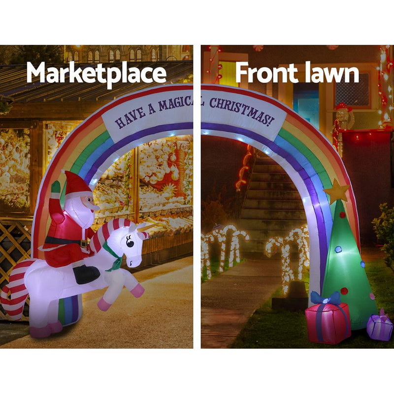 Inflatable Christmas Rainbow Archway Santa 3M Outdoor Decorations - Occasions > Christmas - Rivercity House And Home Co.
