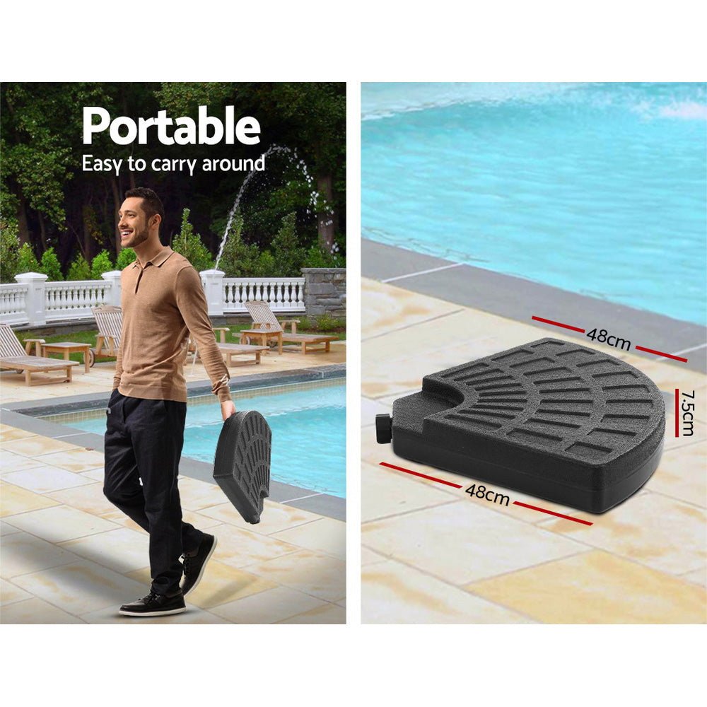 3M Umbrella with 48x48cm Base Outdoor Umbrellas Cantilever Sun Beach Garden Patio Black - Home & Garden > Shading - Rivercity House & Home Co. (ABN 18 642 972 209) - Affordable Modern Furniture Australia