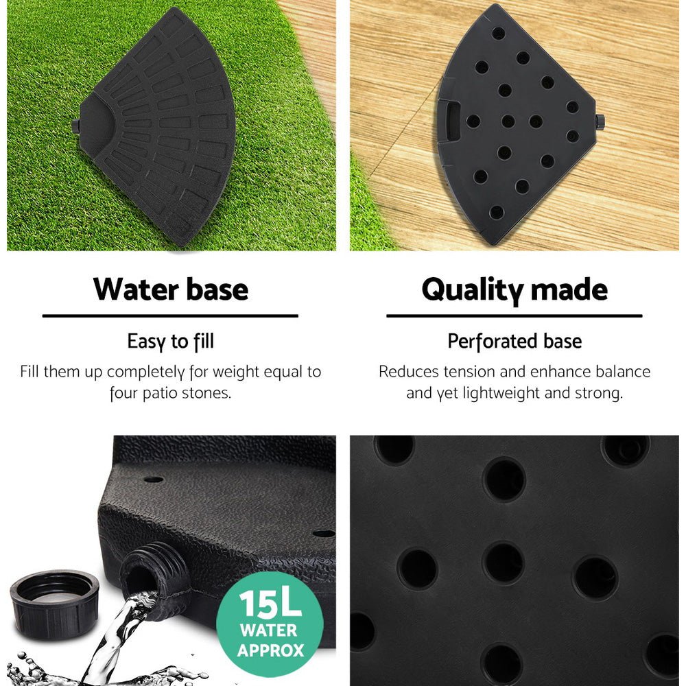 3M Umbrella with 48x48cm Base Outdoor Umbrellas Cantilever Sun Beach Garden Patio Black - Home & Garden > Shading - Rivercity House & Home Co. (ABN 18 642 972 209) - Affordable Modern Furniture Australia