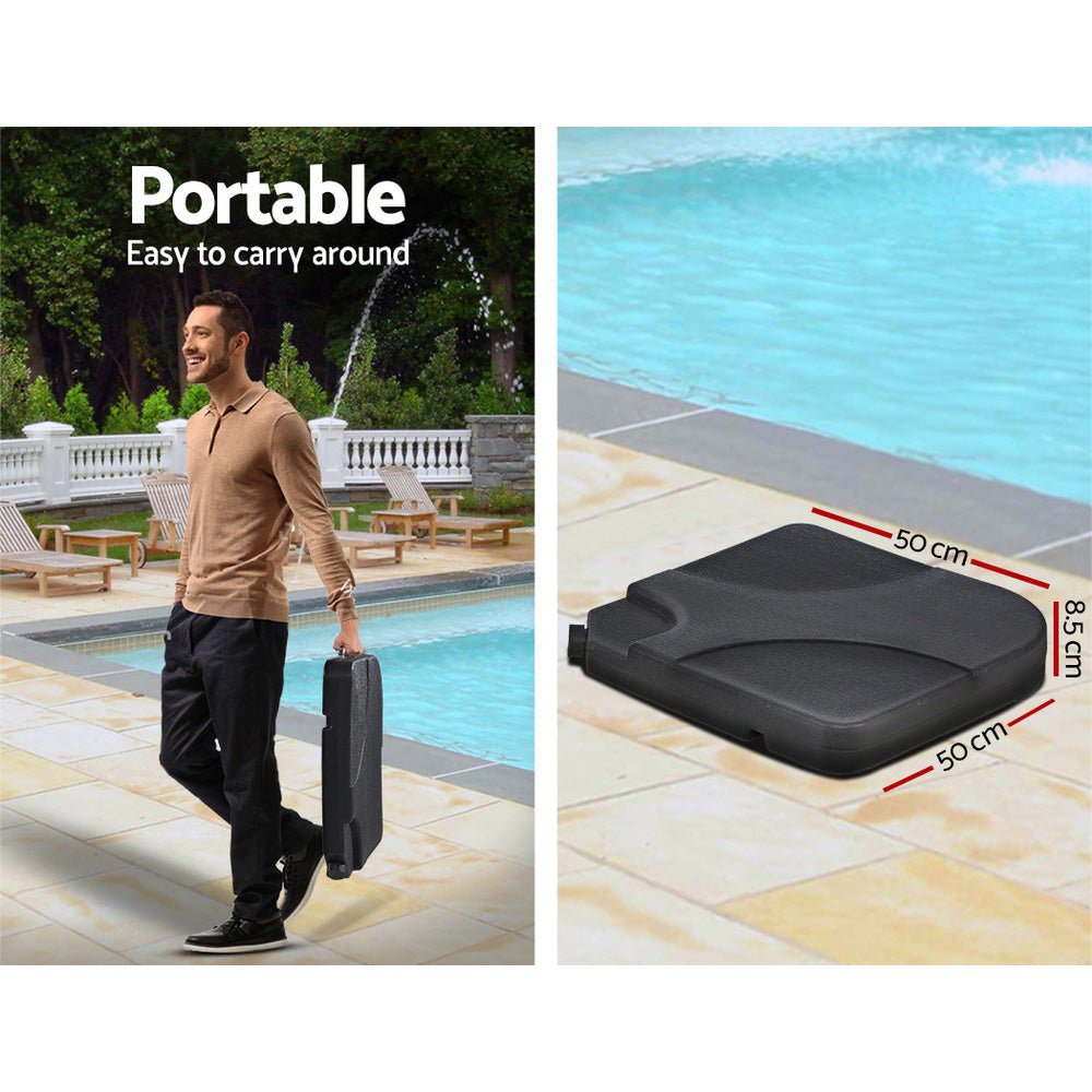 3M Umbrella with 50x50cm Base Outdoor Umbrellas Cantilever Patio Sun Beach UV Navy - Home & Garden > Shading - Rivercity House & Home Co. (ABN 18 642 972 209) - Affordable Modern Furniture Australia