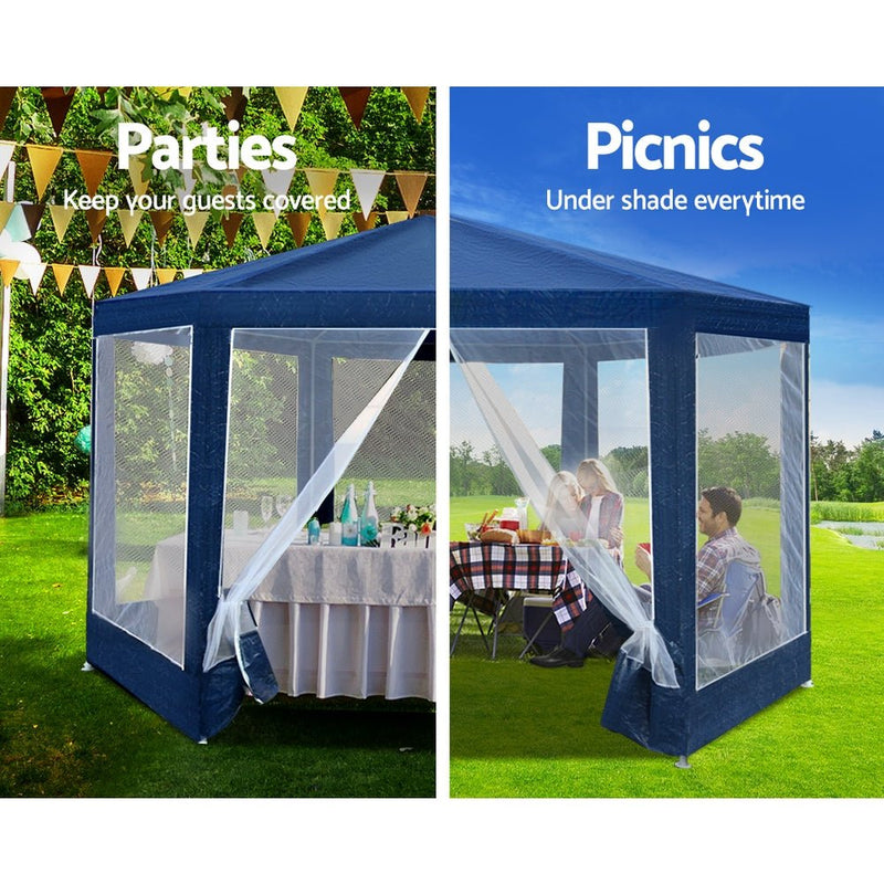 Gazebo Wedding Party Marquee Tent Canopy Outdoor Camping Gazebos Navy - Home & Garden > Shading - Rivercity House & Home Co. (ABN 18 642 972 209) - Affordable Modern Furniture Australia