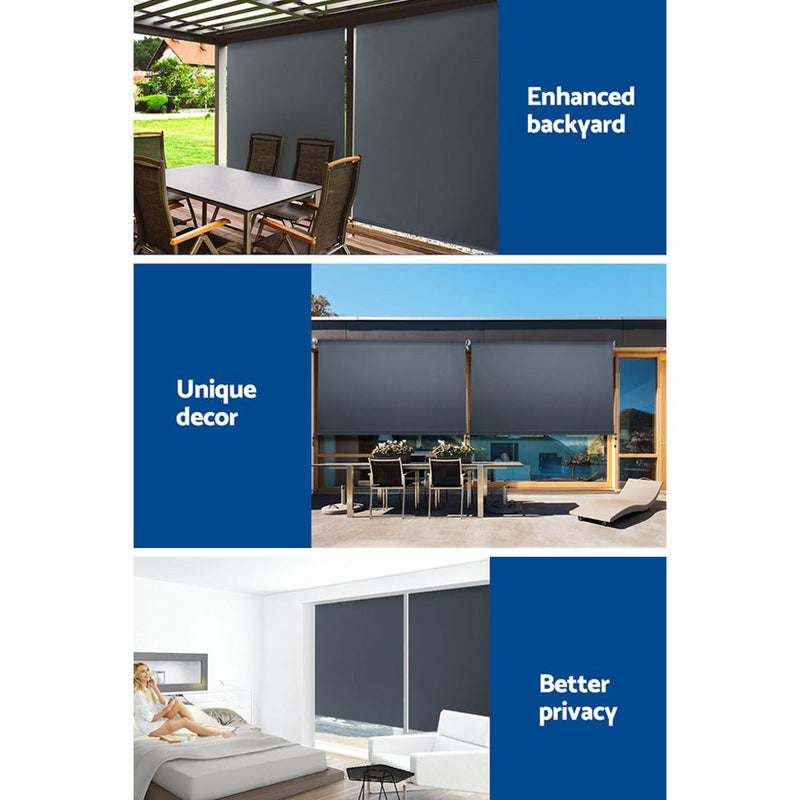 Outdoor Blind Privacy Screen Roll Down Awning Canopy Window 1.5X2.5M - Home & Garden > Shading - Rivercity House & Home Co. (ABN 18 642 972 209) - Affordable Modern Furniture Australia