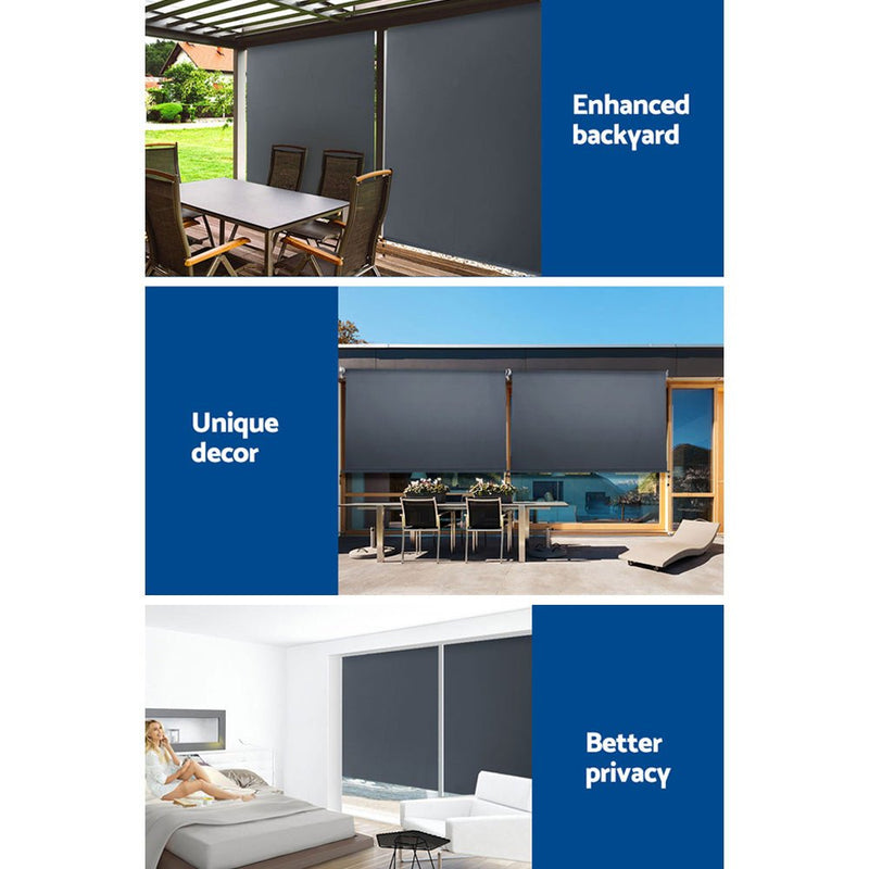 Outdoor Blind Privacy Screen Roll Down Awning Canopy Window 2.4X2.5M - Home & Garden > Shading - Rivercity House & Home Co. (ABN 18 642 972 209) - Affordable Modern Furniture Australia