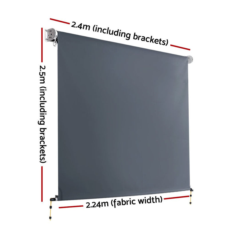 Outdoor Blind Privacy Screen Roll Down Awning Canopy Window 2.4X2.5M - Home & Garden > Shading - Rivercity House & Home Co. (ABN 18 642 972 209) - Affordable Modern Furniture Australia