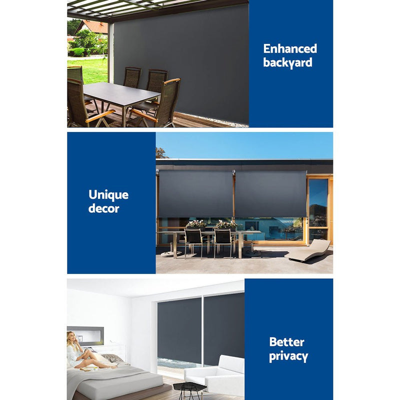 Outdoor Blind Window Roll Down Awning Canopy Privacy Screen 2.7X2.5M - Home & Garden > Shading - Rivercity House & Home Co. (ABN 18 642 972 209) - Affordable Modern Furniture Australia