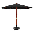 Outdoor Umbrella 2.7M with Base Pole Umbrellas Garden Stand Deck Black