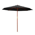 Outdoor Umbrella 3M Pole Cantilever Stand Garden Umbrellas Patio Black