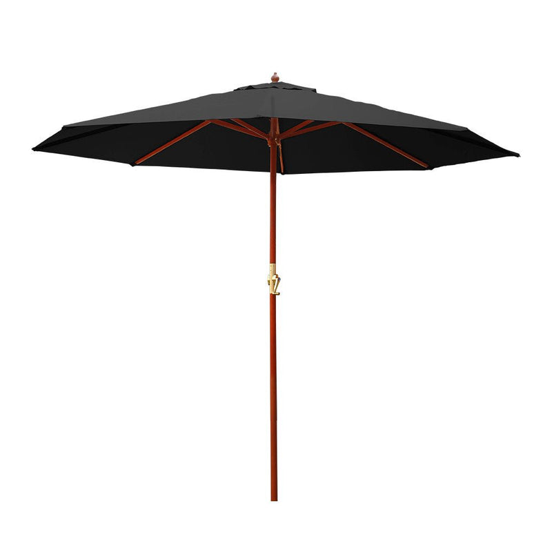 Outdoor Umbrella 3M Pole Cantilever Stand Garden Umbrellas Patio Black - Furniture > Outdoor - Rivercity House & Home Co. (ABN 18 642 972 209) - Affordable Modern Furniture Australia