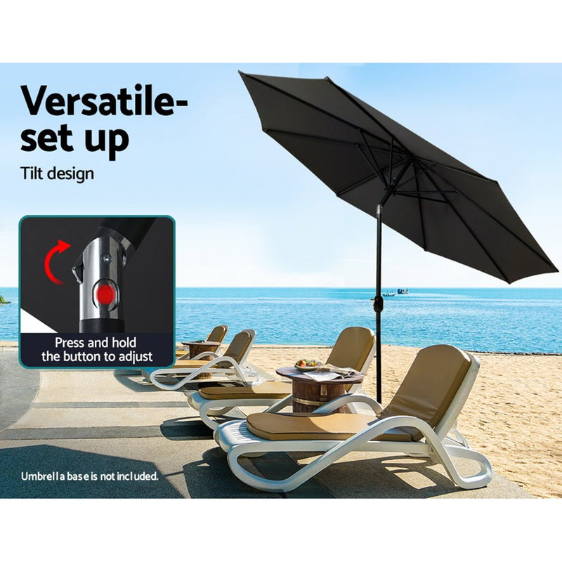 Outdoor Umbrella 3m Umbrellas Garden Beach Tilt Sun Patio Deck Pole UV - Home & Garden > Shading - Rivercity House & Home Co. (ABN 18 642 972 209) - Affordable Modern Furniture Australia