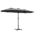 Outdoor Umbrella Twin Umbrellas Beach Stand Garden Base Sun Patio 4.57m
