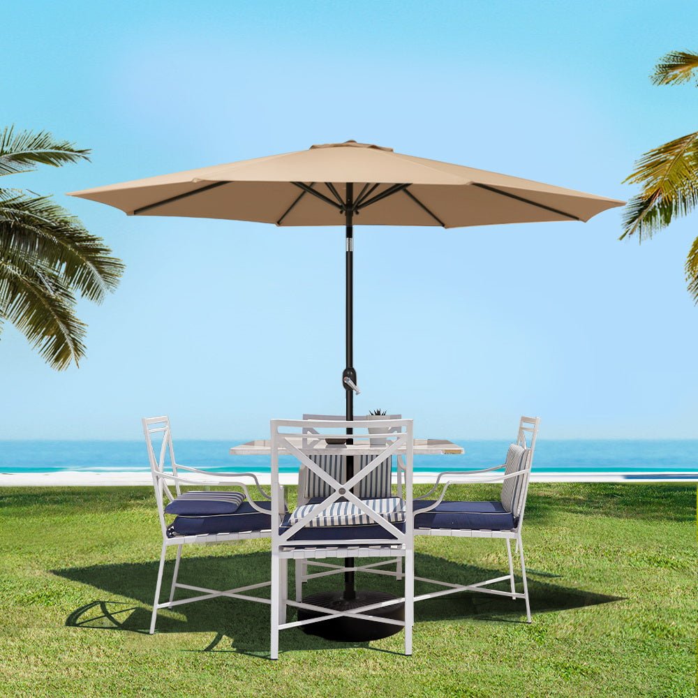 Outdoor Umbrella Umbrellas Beach Pole Garden Tilt Sun Patio UV 2.7m - Home & Garden > Shading - Rivercity House & Home Co. (ABN 18 642 972 209) - Affordable Modern Furniture Australia