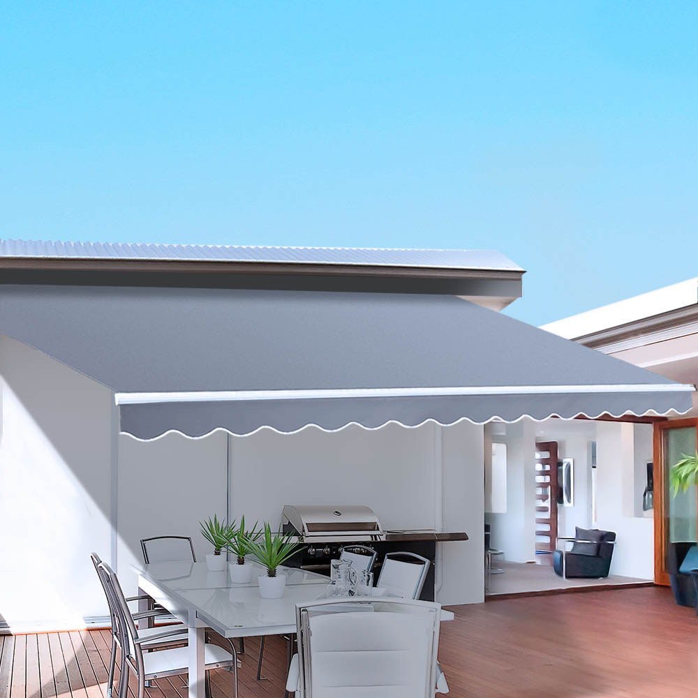 Retractable Folding Arm Awning Motorised Sunshade 3Mx2.5M Pearl Grey - Home & Garden > Shading - Rivercity House & Home Co. (ABN 18 642 972 209) - Affordable Modern Furniture Australia