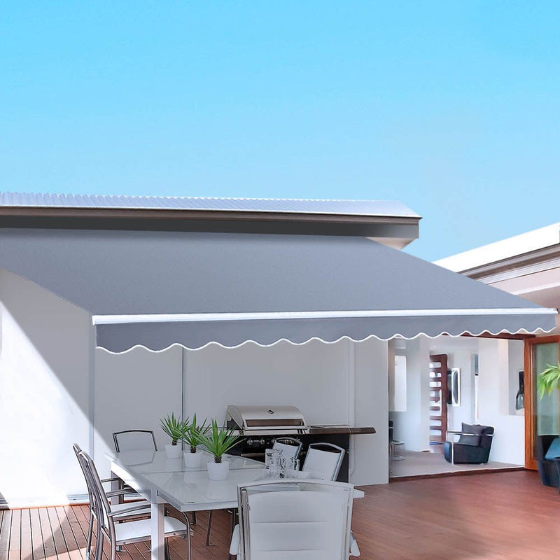 Retractable Folding Arm Awning Motorised Sunshade 3Mx2.5M Pearl Grey - Home & Garden > Shading - Rivercity House & Home Co. (ABN 18 642 972 209) - Affordable Modern Furniture Australia