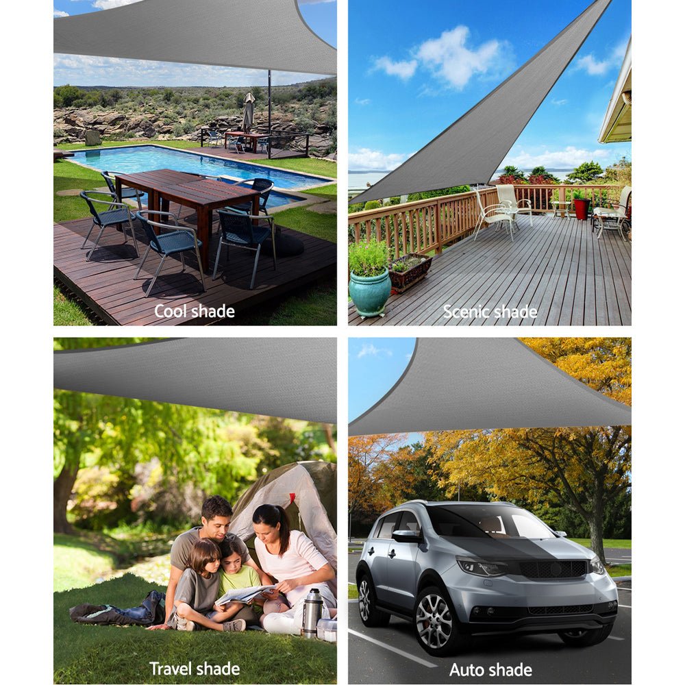 Sun Shade Sail Cloth Shadecloth Outdoor Canopy Triangle 280gsm 6x6x6m - Home & Garden > Shading - Rivercity House & Home Co. (ABN 18 642 972 209) - Affordable Modern Furniture Australia