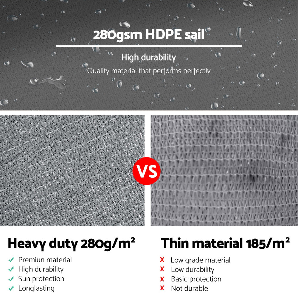 Sun Shade Sail Cloth Shadecloth Outdoor Canopy Triangle 280gsm 6x6x6m - Home & Garden > Shading - Rivercity House & Home Co. (ABN 18 642 972 209) - Affordable Modern Furniture Australia