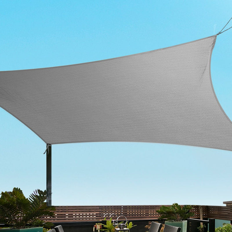 Sun Shade Sail Cloth Shadecloth Rectangle Canopy Grey 280gsm 3x3m - Home & Garden > Shading - Rivercity House & Home Co. (ABN 18 642 972 209) - Affordable Modern Furniture Australia