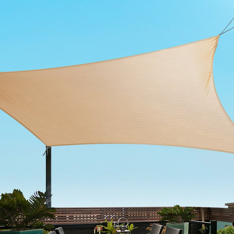 Sun Shade Sail Cloth Shadecloth Rectangle Canopy Sand 280gsm 2x4m - Home & Garden > Shading - Rivercity House & Home Co. (ABN 18 642 972 209) - Affordable Modern Furniture Australia