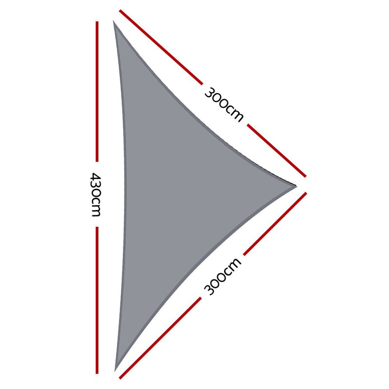 Sun Shade Sail Cloth Shadecloth Right Triangle Canopy 280gsm 3x3x4.3m - Home & Garden > Shading - Rivercity House & Home Co. (ABN 18 642 972 209) - Affordable Modern Furniture Australia
