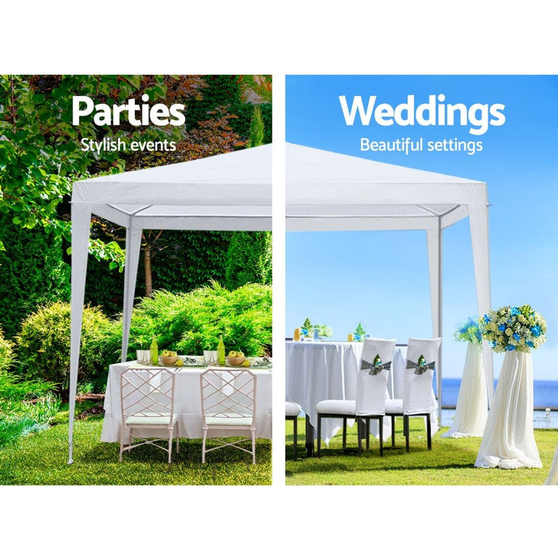 Wedding Gazebo Outdoor Marquee Party Tent Event Canopy Camping 3x3 White - Home & Garden > Shading - Rivercity House & Home Co. (ABN 18 642 972 209) - Affordable Modern Furniture Australia