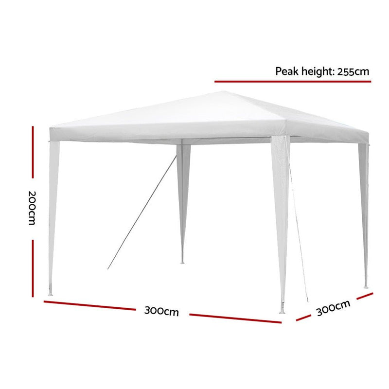 Wedding Gazebo Outdoor Marquee Party Tent Event Canopy Camping 3x3 White - Home & Garden > Shading - Rivercity House & Home Co. (ABN 18 642 972 209) - Affordable Modern Furniture Australia