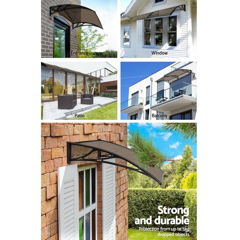 Window Door Awning Door Canopy Patio UV Sun Shield 1mx4m DIY BR - Home & Garden > Shading - Rivercity House & Home Co. (ABN 18 642 972 209) - Affordable Modern Furniture Australia
