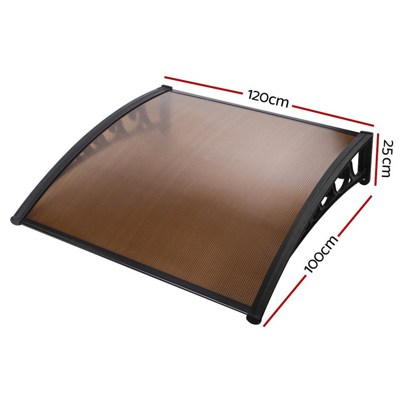 Window Door Awning Outdoor Door Canopy Patio Awning 1mx1.2m DIY Brown - Home & Garden > Shading - Rivercity House & Home Co. (ABN 18 642 972 209) - Affordable Modern Furniture Australia