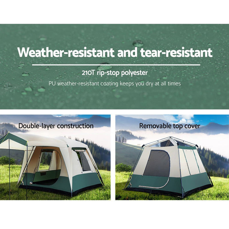 Instant Up Camping Tent 4 Person Pop up Tents Family Hiking Dome Camp - Outdoor > Camping - Rivercity House & Home Co. (ABN 18 642 972 209) - Affordable Modern Furniture Australia