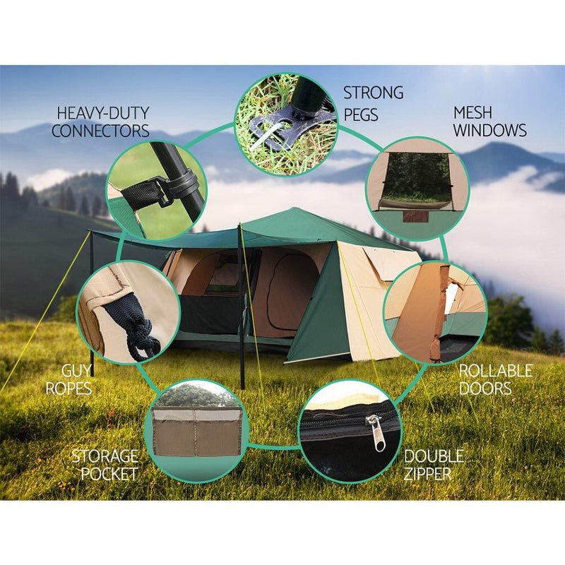 Instant Up Camping Tent 8 Person Pop up Tents Family Hiking Dome Camp - Outdoor > Camping - Rivercity House & Home Co. (ABN 18 642 972 209) - Affordable Modern Furniture Australia