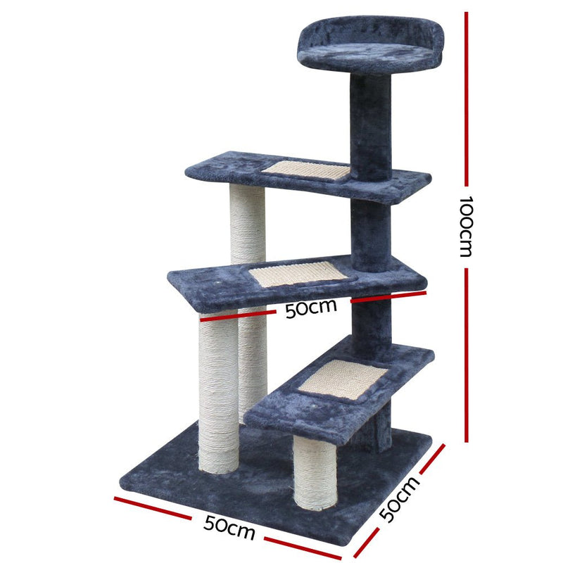i.Pet Cat Tree 100cm Trees Scratching Post Scratcher Tower Condo House Furniture Wood Steps - Pet Care > Cat Supplies - Rivercity House & Home Co. (ABN 18 642 972 209)